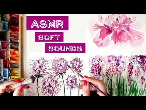АСМР Расслабляющее рисование 🌸 Как нарисовать розовые цветы акварелью 🖌️ Лёгкая техника для новичков