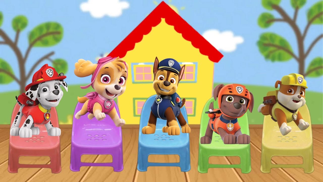 patrulha-canina-paw-patrol-five-little-monkeys-jumping-on-the-bed