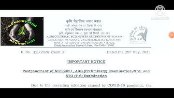 ASRB NET/ARS/STO Exam 2021 postponed
