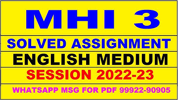 mhi 3 solved assignment 2022-23 in english | mhi 3 solved assignment 2022-23 | mhi 3 2022-23