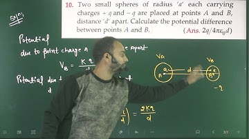Pfp-10 Electrostatic potential &capacitance numericals 12th from sl arora based on potential & point