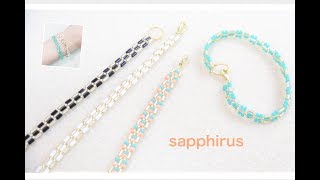 【ハンドメイド】夏色ブレスレットの作り方　ビーズステッチ（ペヨーテステッチ）簡単に見えてちょっと難しい