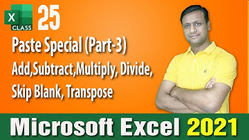 How To Use Paste Special (Part-3) in MS Excel 2021 in Hindi | Tutor Era