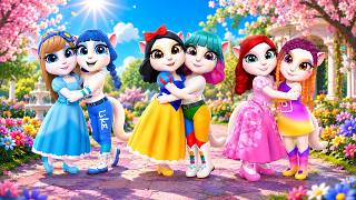 Princesses Meet Social Media Girls Cinderella Snow White Ariel My Talking Angela 2