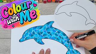 Dolphin Water Effect Colouring Relaxing Alcohol Marker Colouring Colour With Me