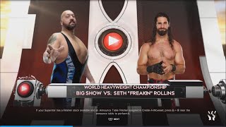 WWE 2K24 Big Show Vs Seth Rollins Championship on the line