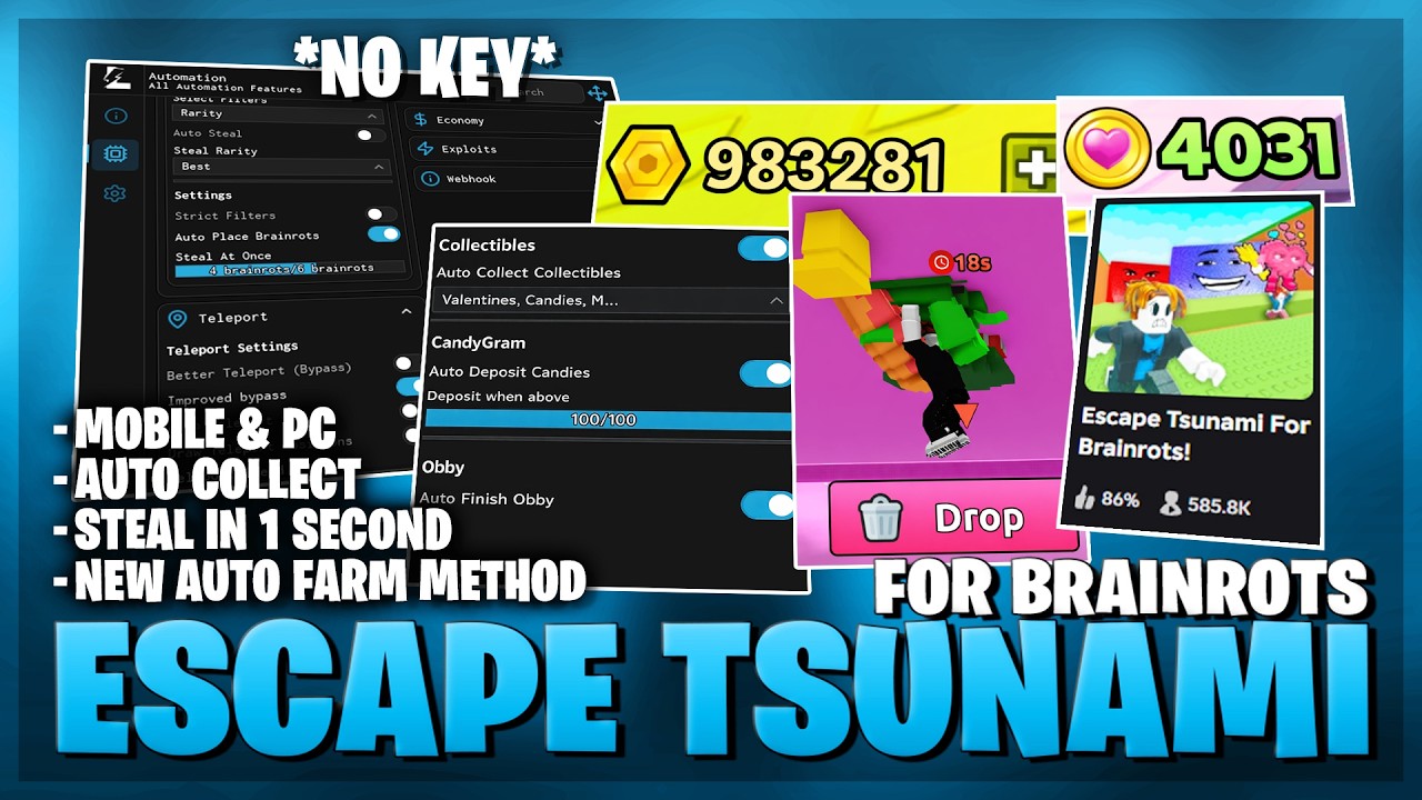 [🌊 НОВИНКА] Скрипт Escape Tsunami для Brainrots – БЕЗ КЛЮЧА | НОВЫЙ АВТОФАРМ | АВТОКРАЖА | АВТОСБОР