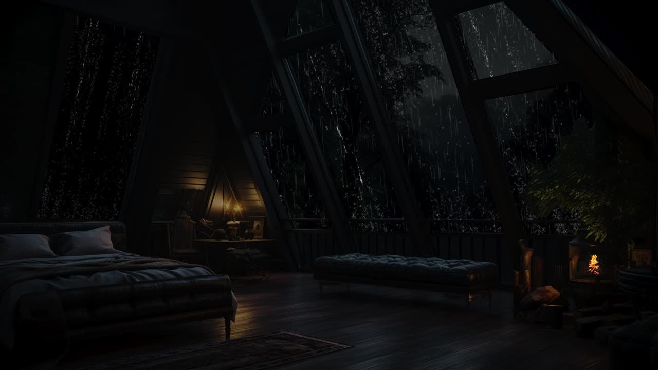 Escape to a Cozy Rainy Night | Soothing Rain & Crackling Fireplace Sounds for Sleep & Relaxation