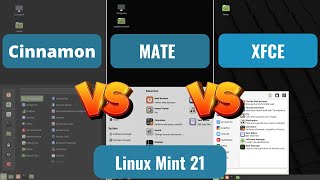 Linux MInt 21 Cinnamon vs MATE vs XFCE  (RAM Consumption)