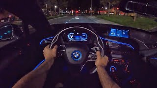 BMW i8 Roadster 2019 POV Night Drive (3D Audio) (ASMR)
