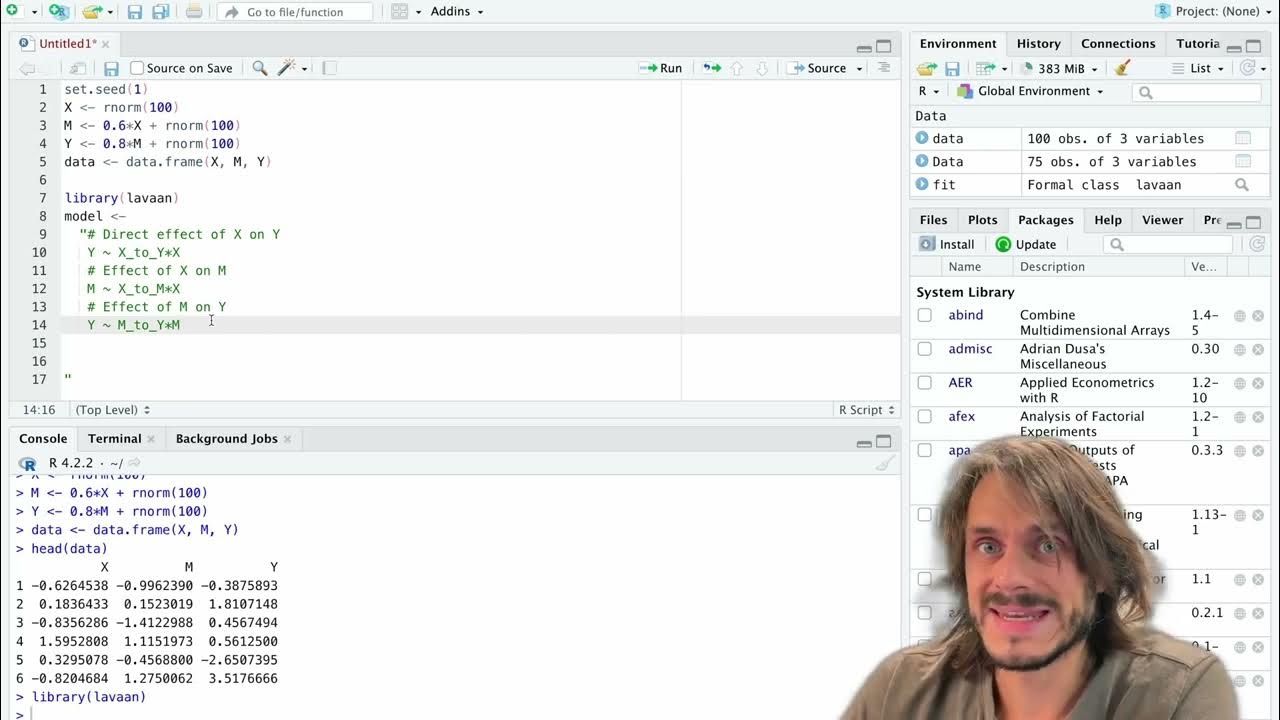 [2023] Simple Mediation in R / RStudio using "lavaan" [EASY] - YouTube