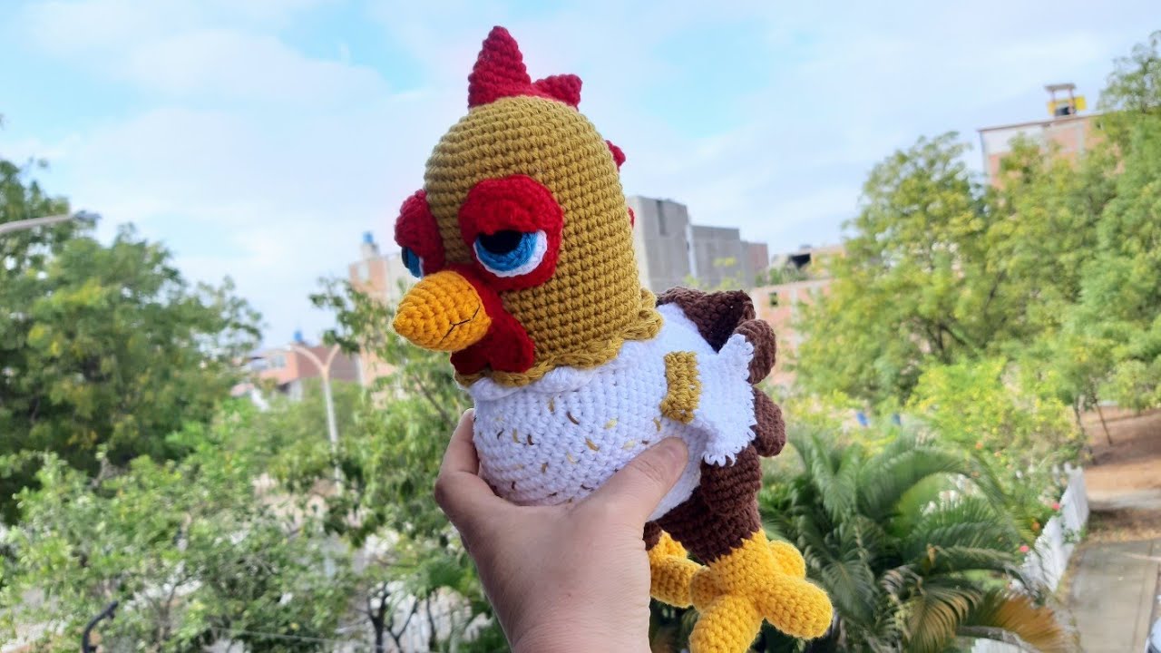 GALLO BARTOLITO AMIGURUMI CROCHET - COMO TEJER FACIL CUERPO, CABEZA Y OJOS