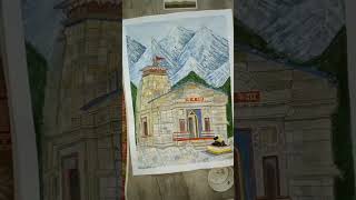 kedarnath mandir art work 🎨🖌️#kedarnathtemple #trendingvideo #artist #drawing