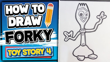 How To Draw FORKY - Toy Story 4 // Disney Characters Easy Drawings