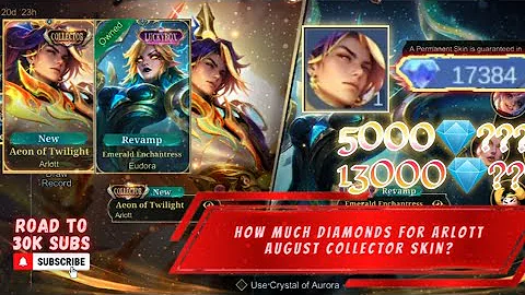 HOW MUCH 💎/DIAMONDS FOR ARLOTT COLLECTOR SKIN "AEON OF TWILIGHT" IN GRAND COLLECTION EVENT | MLBB