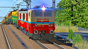 WAM4 FAST PARADE AT UNMANNED LEVEL CROSSING IN INDIAN TRAIN SIMULATOR