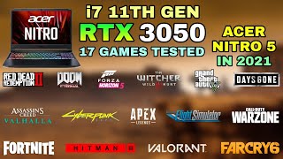 RTX 3050 Laptop + i7 11th Gen 11800H - Test in 17 Games in 2021 - Acer Nitro 5