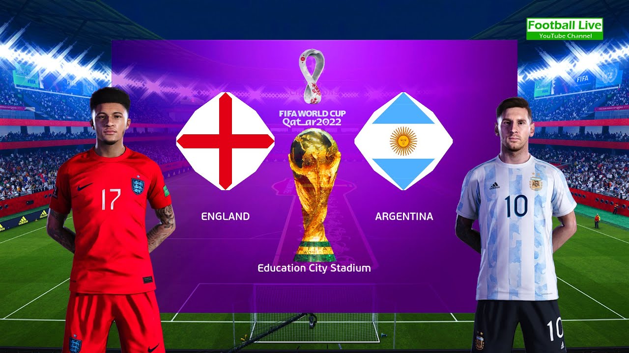 England vs Argentina FIFA World Cup 2022 Qatar Messi vs England Full Match HD PES Gameplay