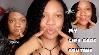 My Lip Care Routine! Facial Hair Removal + Lip Scrub ( quarantine )