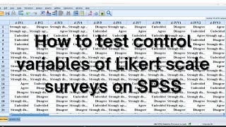 How to test control variables and interpret the results on SPSS