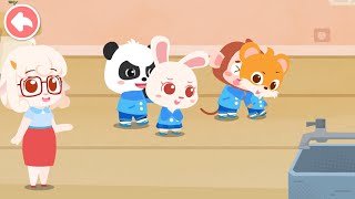 BU GURU MENGAJAR BAYI PANDA DAN TEMAN-TEMAN DI TAMAN KANAK-KANAK | KARTUN ANAK | BABYBUS INDONESIA screenshot 4