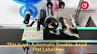 Fully Automatic Dual-Head Flat Surface Labeling Machine / Two Different Labels in One Pass