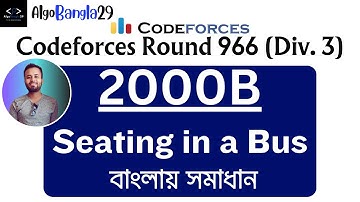 B. Seating in a Bus | Codeforces Round 966 | Codeforces Solution