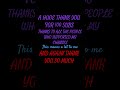 thanks you guys