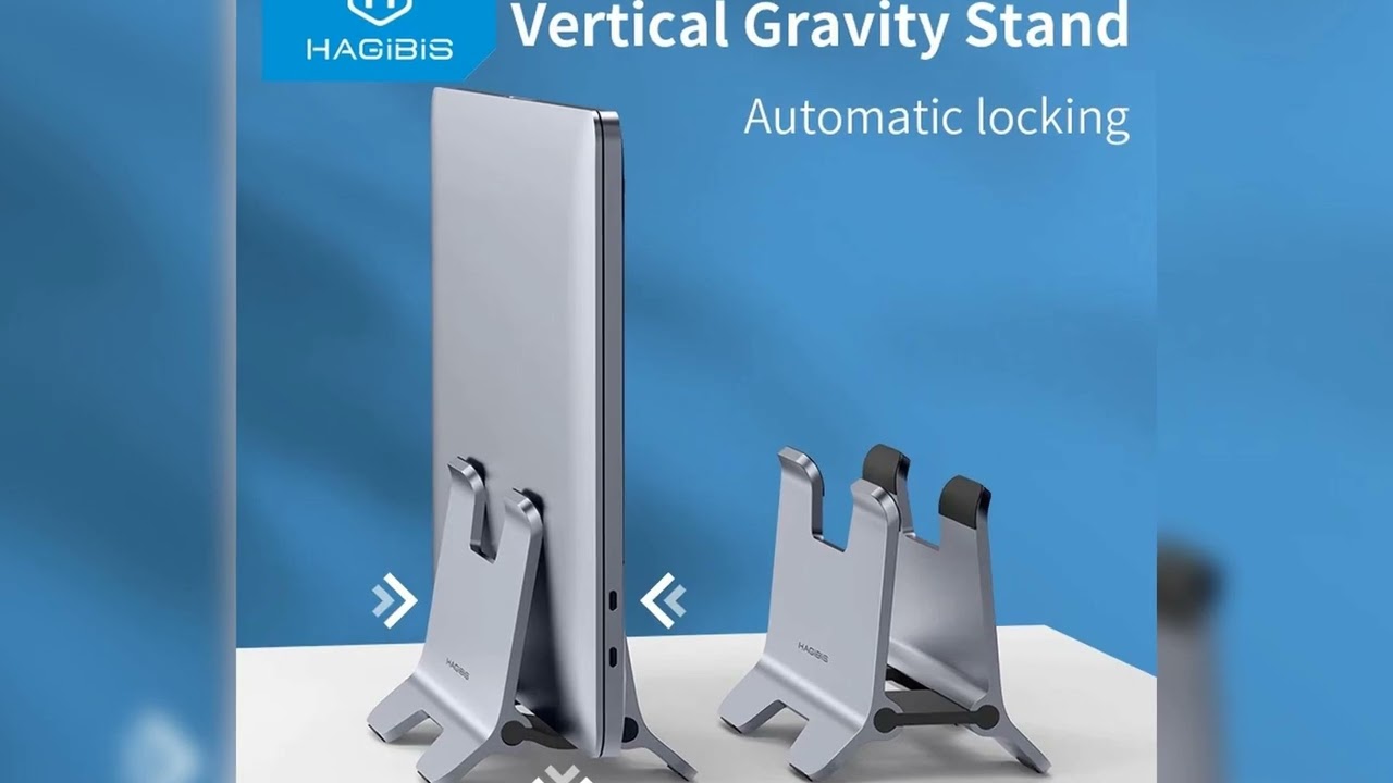 Latest Products You Must Know! Hagibis Vertical Laptop Stand Desktop Gravity Holder Aluminum Noteb