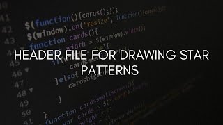 Header File For Drawing Star Patterns In C