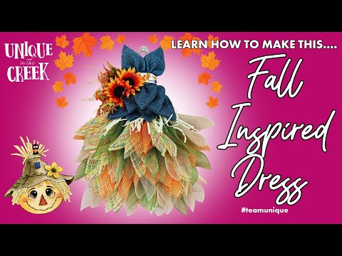 Different and Unique Wreath/Wall Hanging! Fall Gown/Dress | Scarecrow- inspired - YouTube