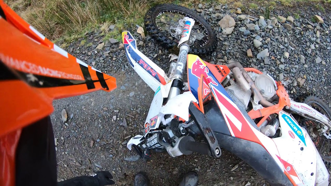 hill riding mx falloff ktm wales