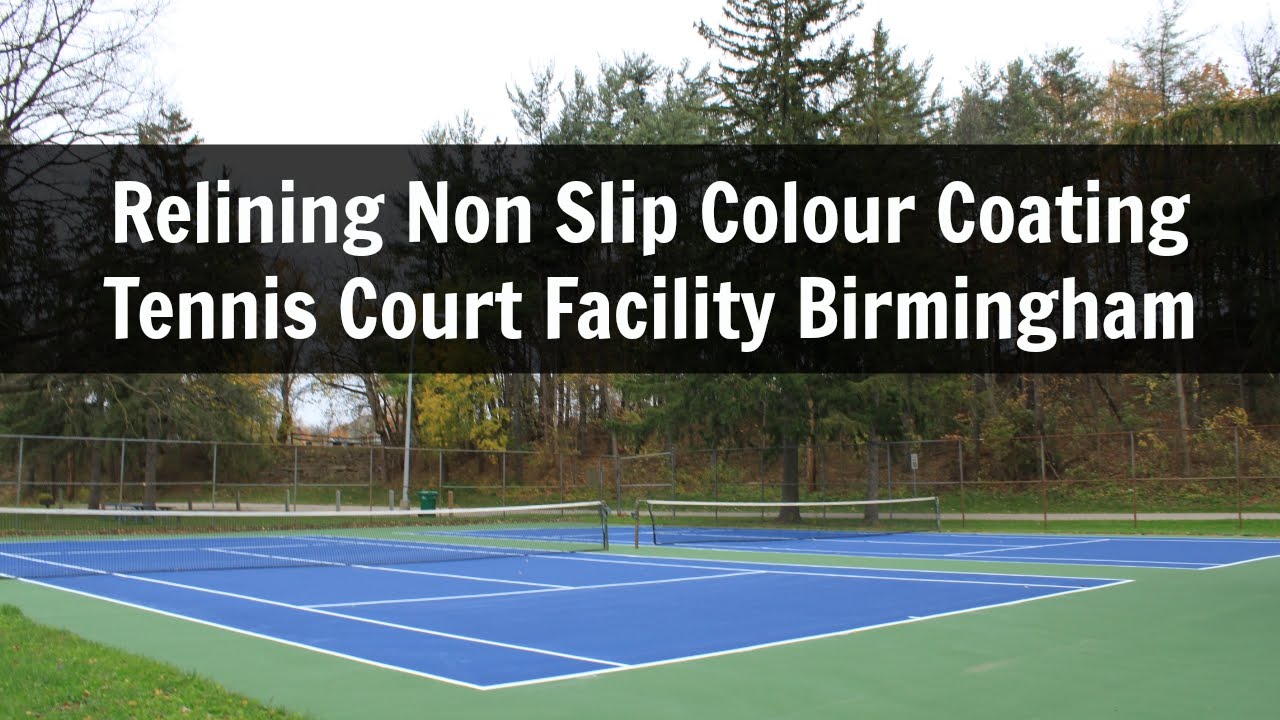 Relining Non Slip Colour Coating Tennis Court Facility Birmingham