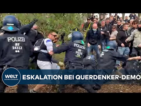 QUERDENKER-DEMO IN BERLIN: Angriffe auf die Polizei - massive Verste gegen Corona-Auflagen