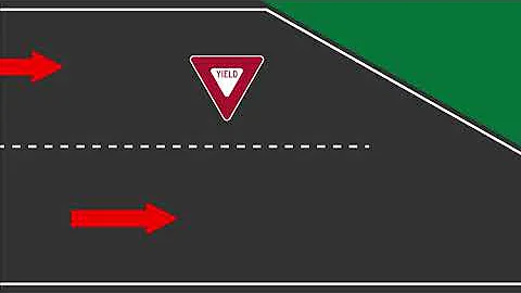 Merging lanes, who has the right of way when a lane merges with another lane.