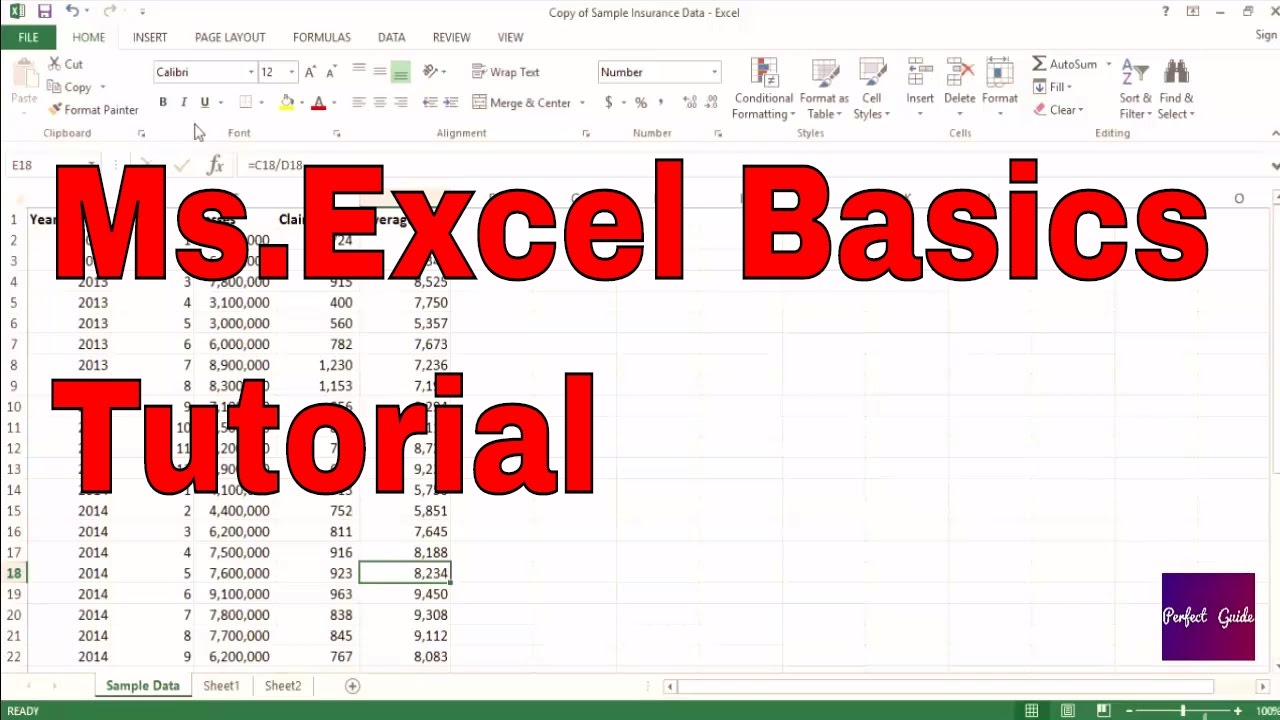 Excel Basics for Insurance Professionals | Ms Excel Tutorial for ...