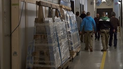 The display cases for the new Canadian and Indigenous Galleries arrive