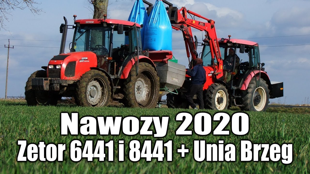 maxresdefault Nawozy 2020 z ciągnikami Zetor 6441 i 8441 + Unia Brzeg MX Premium  VIDEO