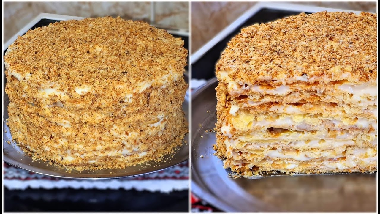 #тортнаполеон #торт Мій Наполеон. Нжний крем та хрумкі коржі.