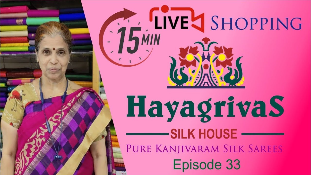 Everyday YouTube LIVE Shopping with Hayagrivas| Pink Colour Kanchipattu for Valentine's day!