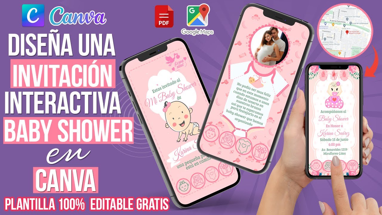 Cómo crear una INVITACIÓN INTERACTIVA de BABY SHOWER con MAPA DE
