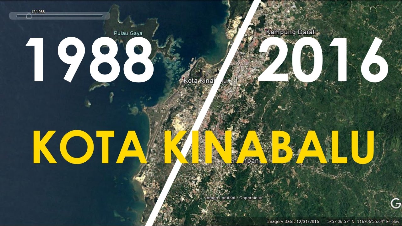 Kota Kinabalu, Sabah area timelapse 1988 - 2016 - YouTube