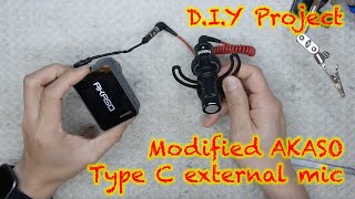 Modified your Akaso type C external microphone - DIY project