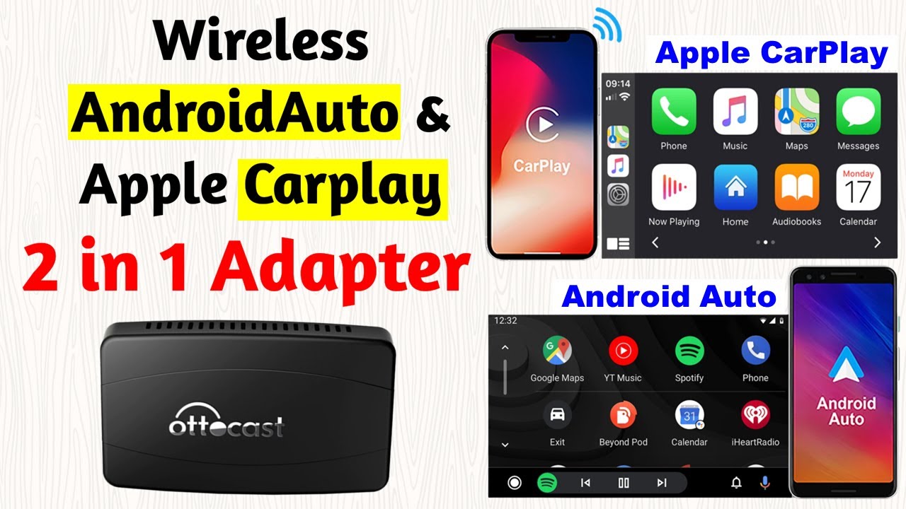 2-in-1 CarPlay & Android Auto Wireless Adapter, U2-X by Ottocast