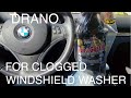 Clogged Windshield Washer Filter - Clear with Draino Drain Cleaner DIY - Easy DIY Zero Tools BMW 128