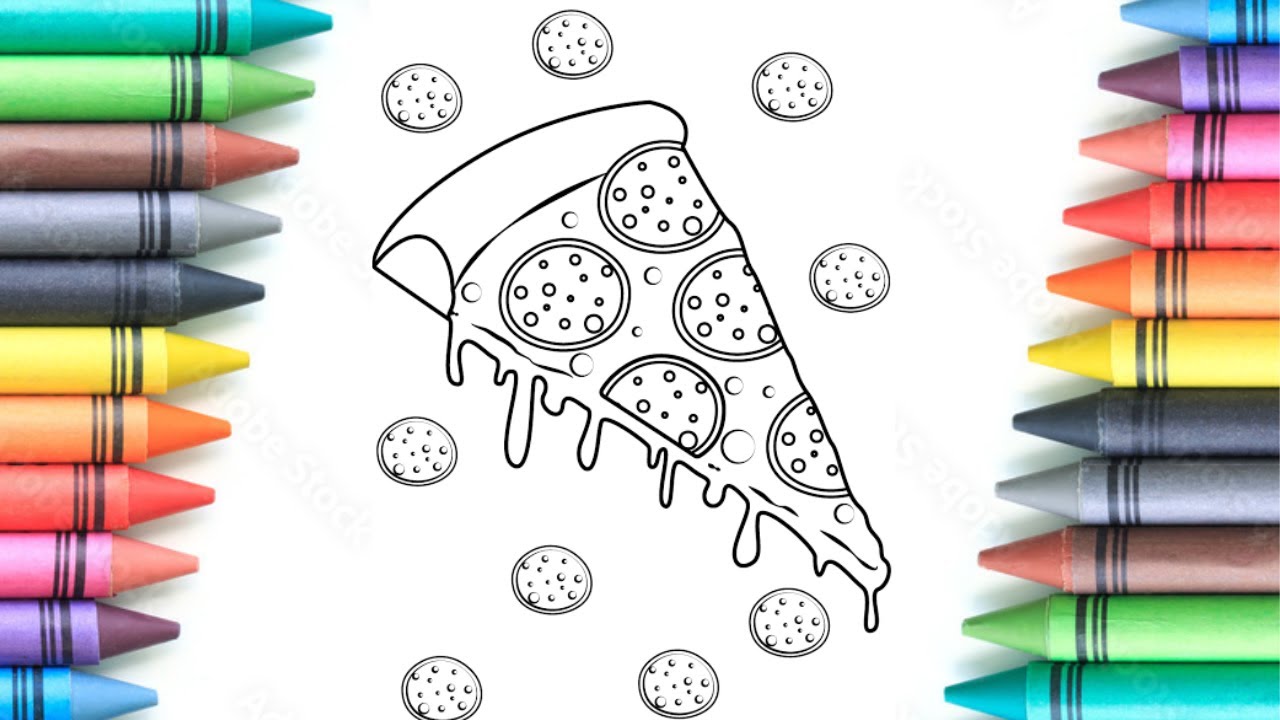 Pizza coloring pages ||color pizza ||cute pizza coloring pages||easy ...