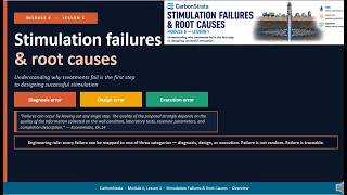 Well Stimulation Fundamentals: Stimulation Failures & Root Causes | Module 6 Lesson 1