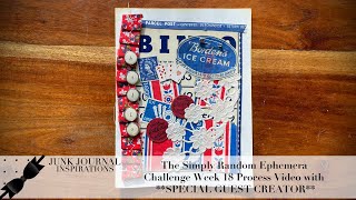 #simplyrandomchallenge **SPECIAL GUEST CREATOR** Week 18 Process Video | Red and Blue Greeting Card @JunkJournalInspirations