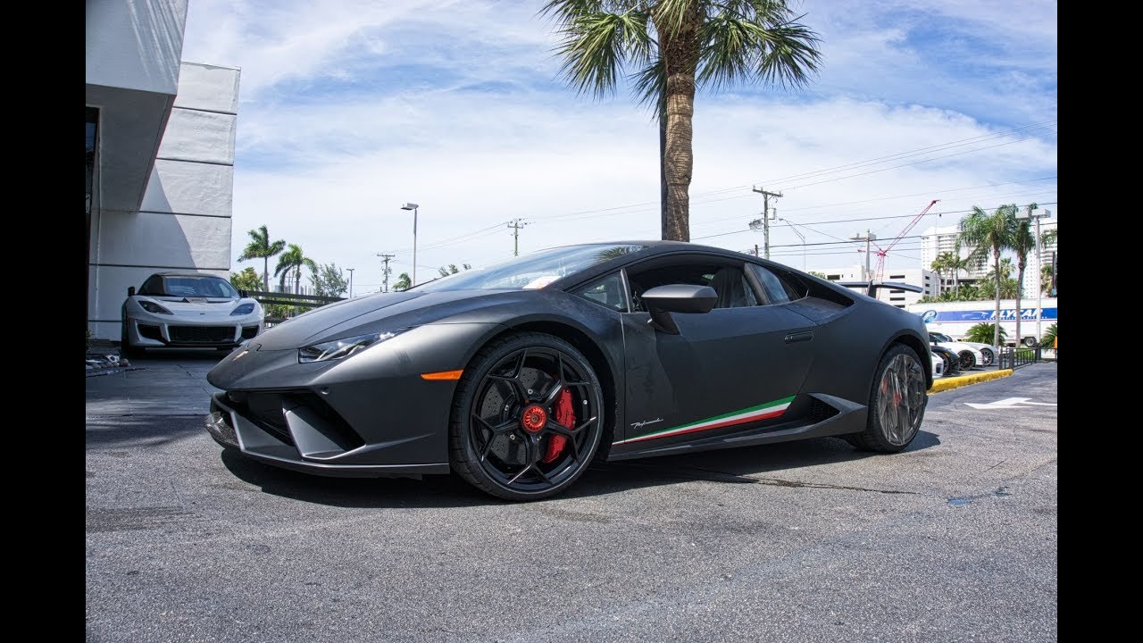 Lamborghini Huracan Perfomante Matte Black Beast Delivery to Lamborghini  Miami - YouTube