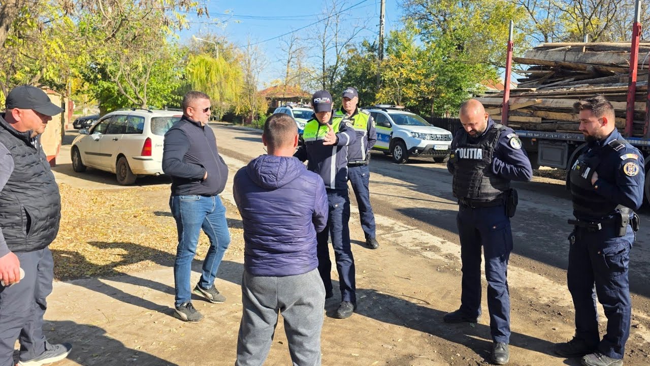 Mafiot mă lovește de față cu poliția 112  ! Dosar penal și camion cu lemne confiscat !